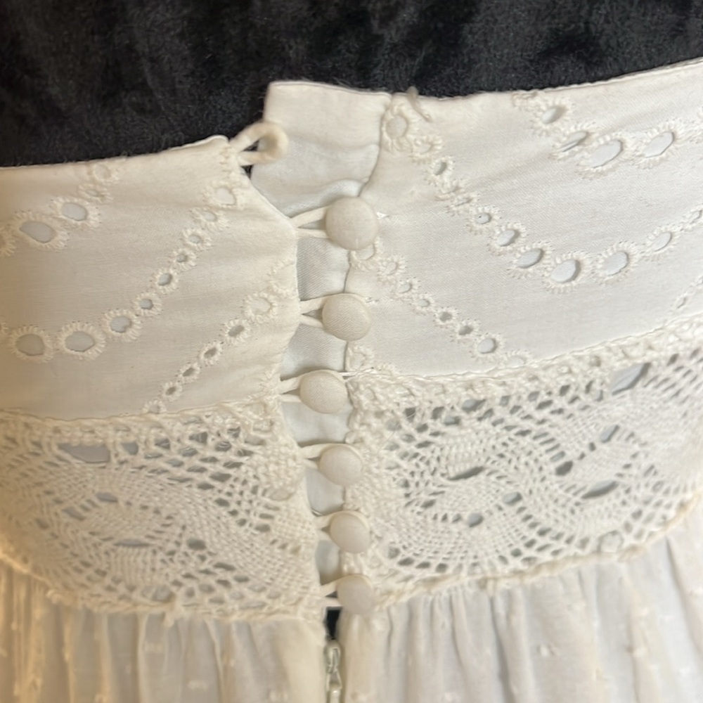 BCBGMAXAZRIA White Eyelet Boho Maxi Dress - Picture 7 of 13